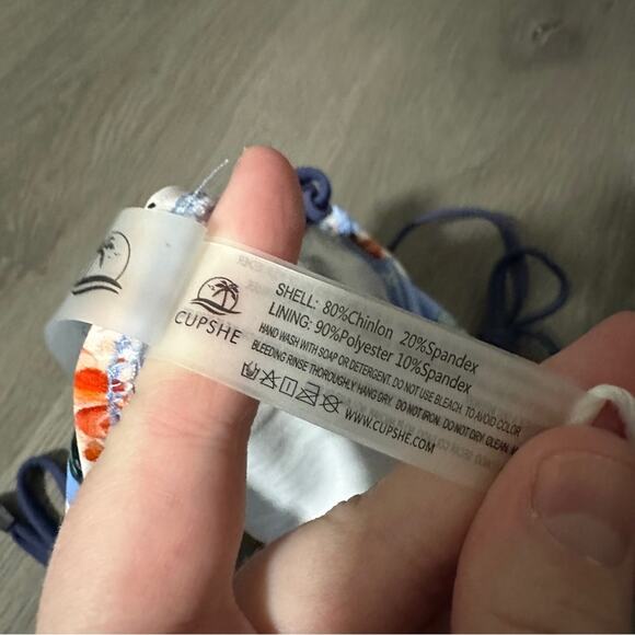 Cupshe NWT Bikini Bottom Girls'‎ Small Blue Pink Floral Print Tie Side Swimwear - Picture 4 of 5